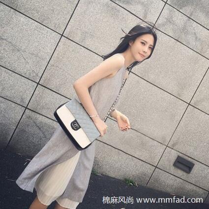 新款棉麻連衣裙女裝裙子沙灘長裙春秋季中長款連衣裙