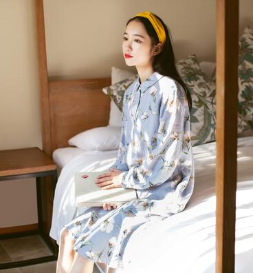 文藝復古寬松印花棉麻連衣裙